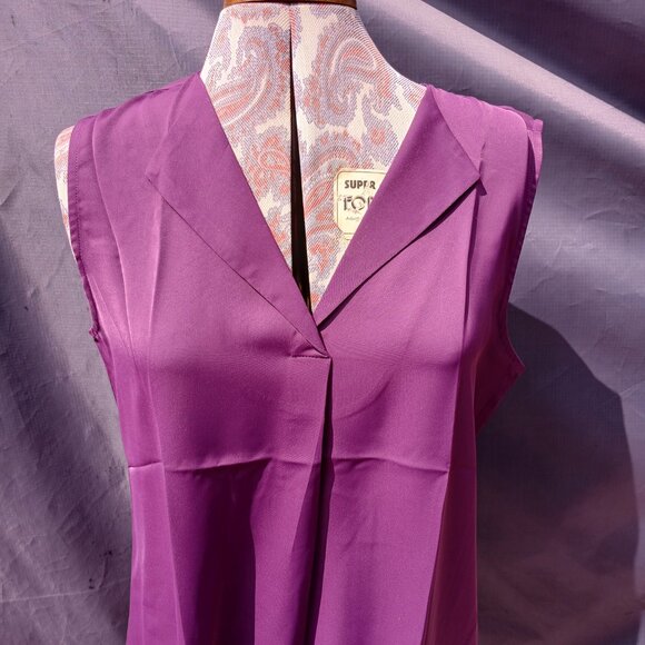 Deep Violet Purple Pullover Tank Top Blouse Shirt - Picture 7 of 7